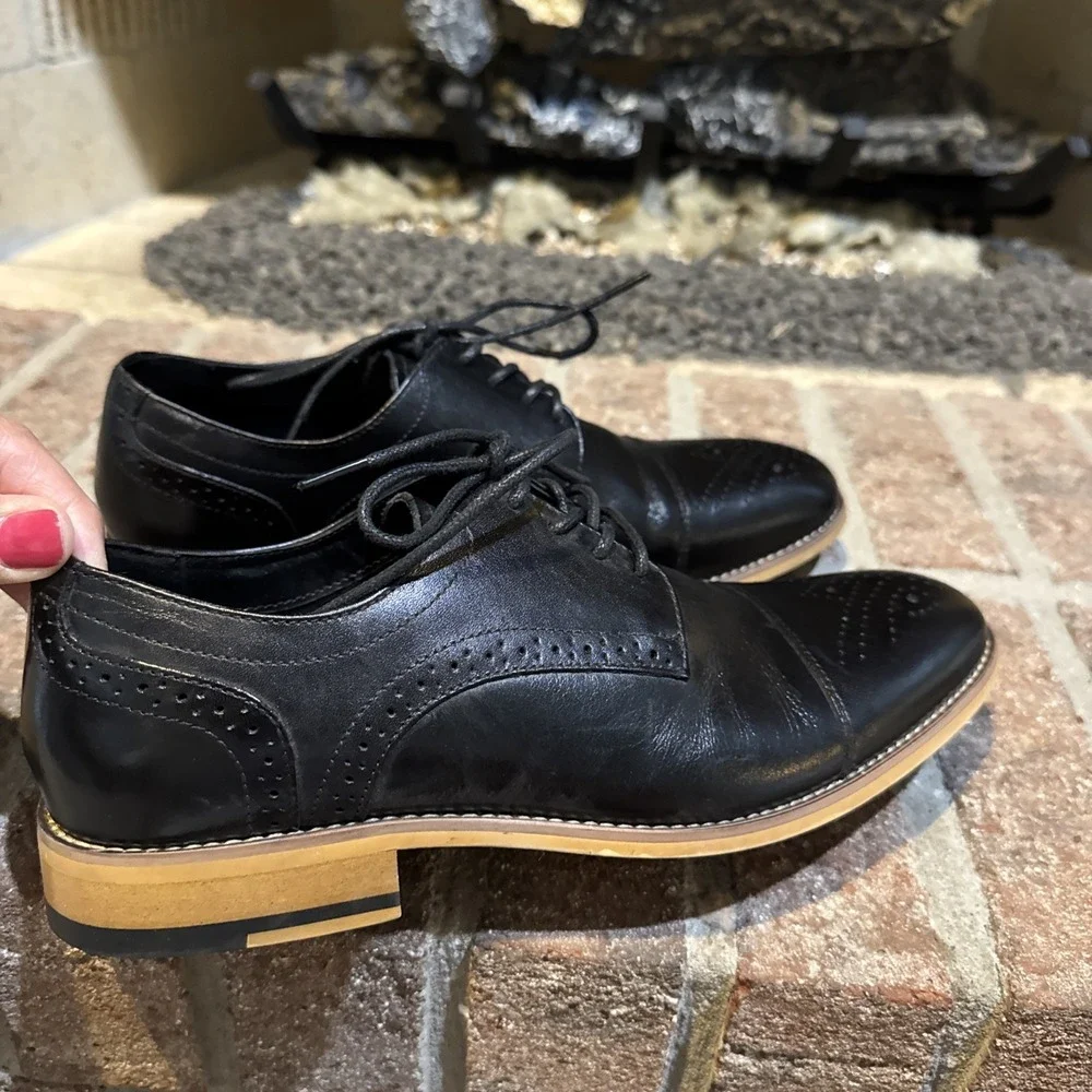 Stacy‎ Adams Darren Cap Toe Oxford Mens size 7M Leather Black #292